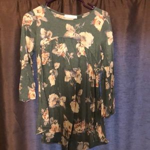 Green floral shirt